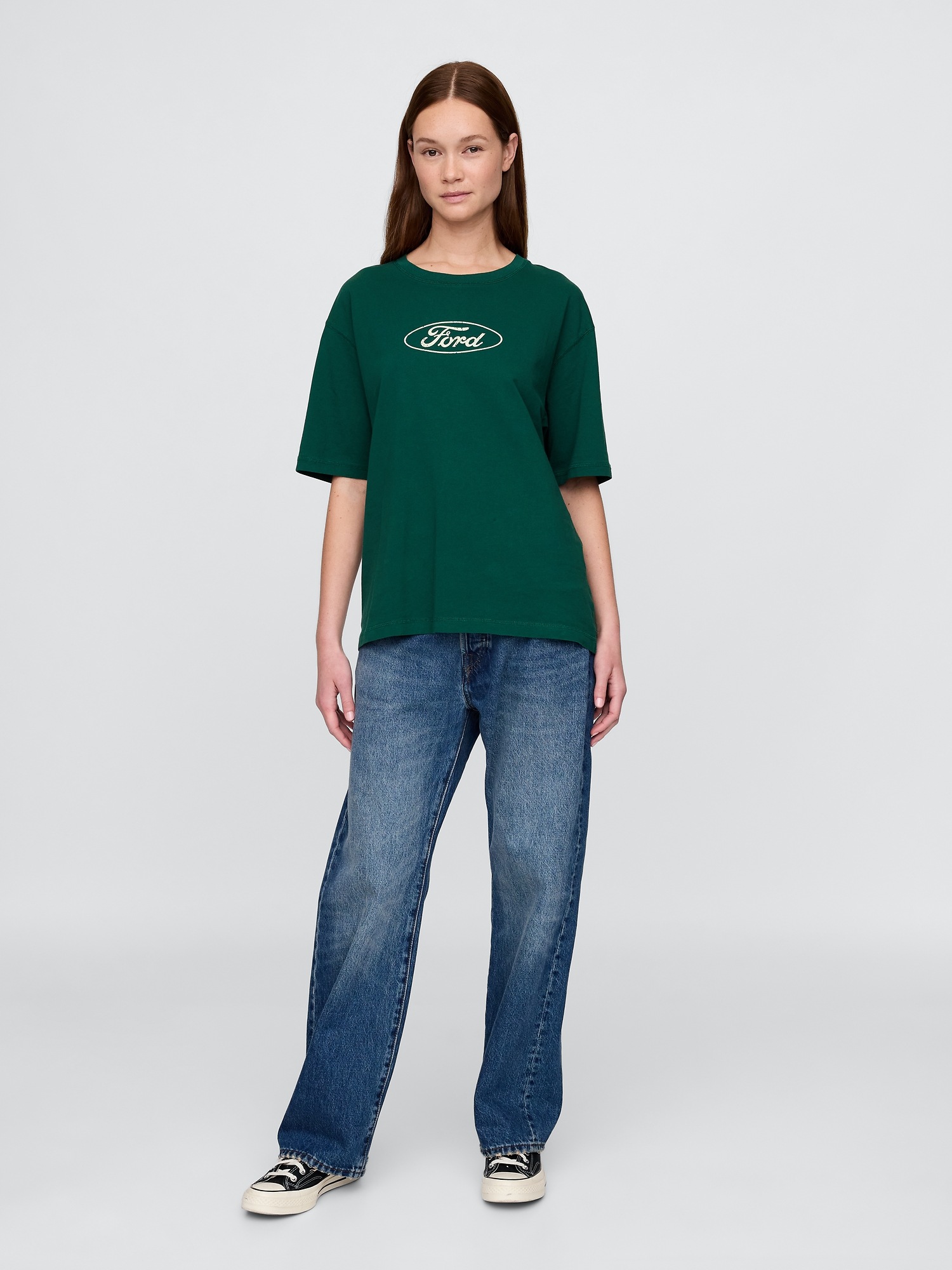 Мужские футболки Gap Heavyweight Ford Graphic Crop T-Shirt — фото 5