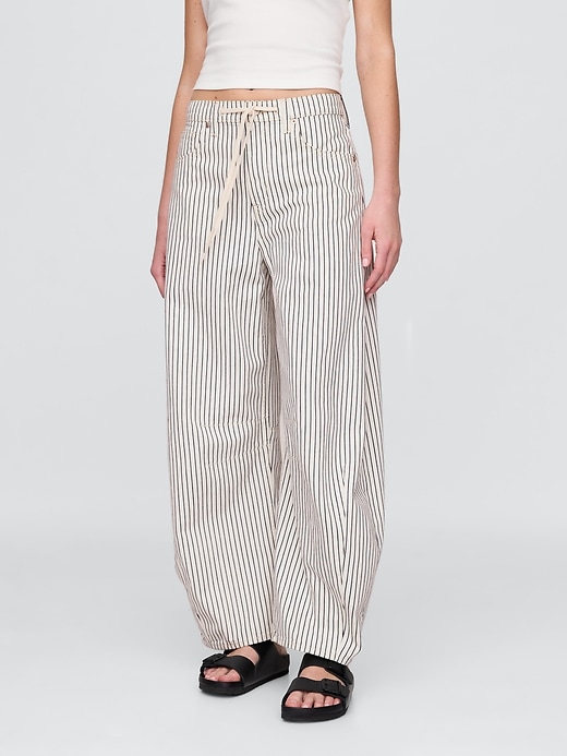 Image number 2 showing, High Rise Denim Stripe Horseshoe Jeans