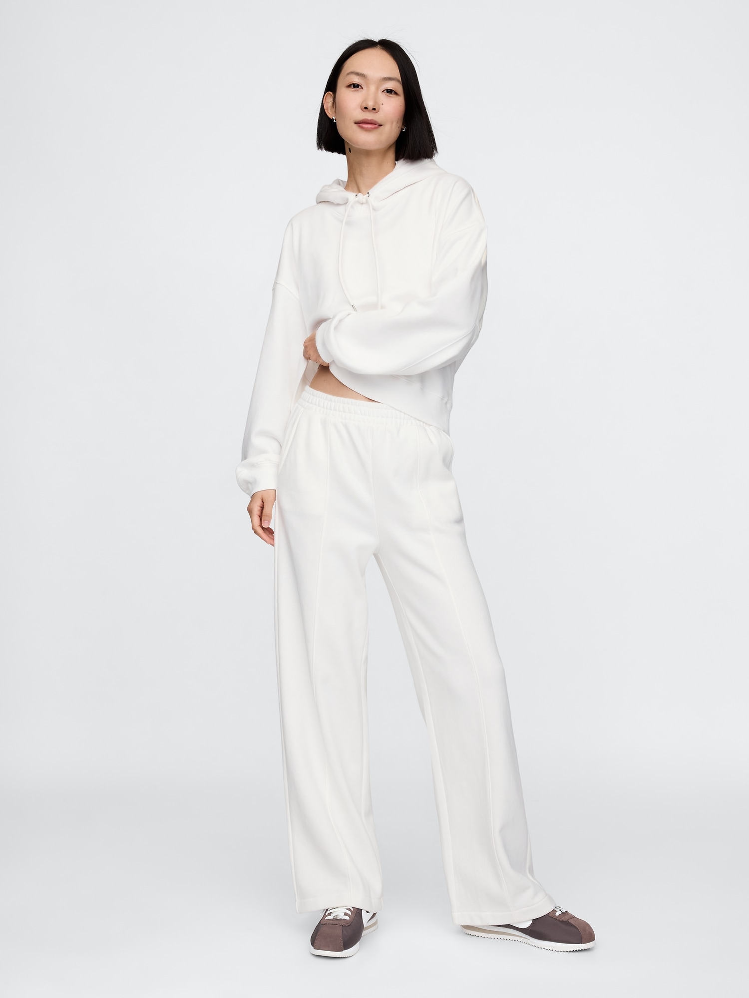 VintageSoft Wide-Leg Sweatpants - White