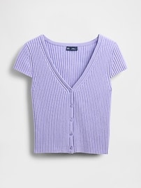 Cropped Rib Cardigan