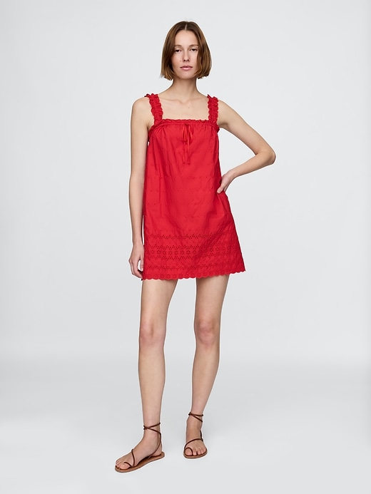 Image number 1 showing, Gap × DÔEN Eyelet Shift Mini Dress