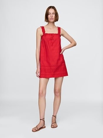 Gap × DÔEN Eyelet Shift Mini Dress