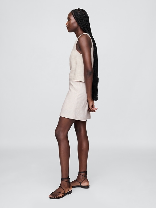 Image number 3 showing, Linen-Blend Mini Skort