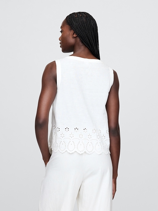 Image number 3 showing, Linen-Blend Embroidered Vest