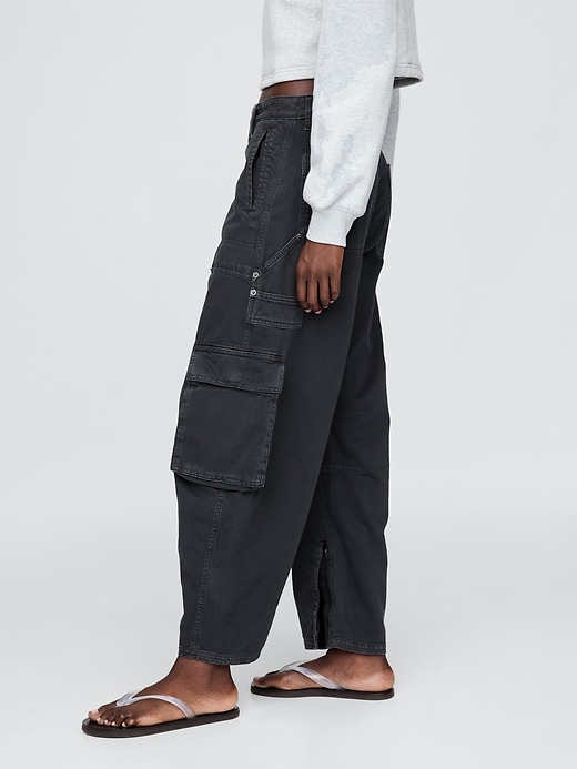 Image number 3 showing, Mid Rise Barrel Cargo Pants