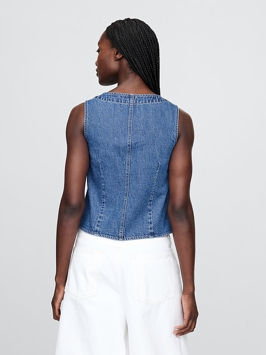 Image number 3 showing, Denim Asymmetrical Vest