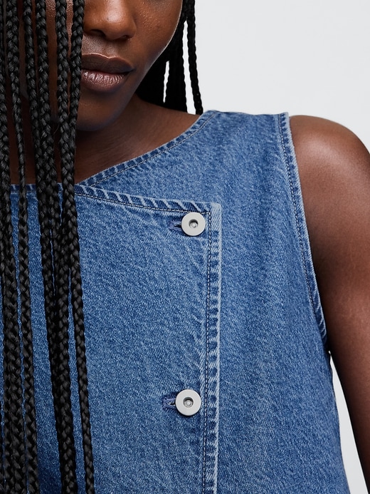 Image number 4 showing, Denim Asymmetrical Vest