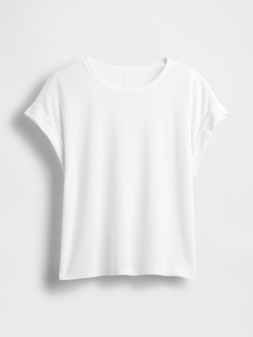 Image number 4 showing, Linen-Blend Roll-Cuff T-Shirt