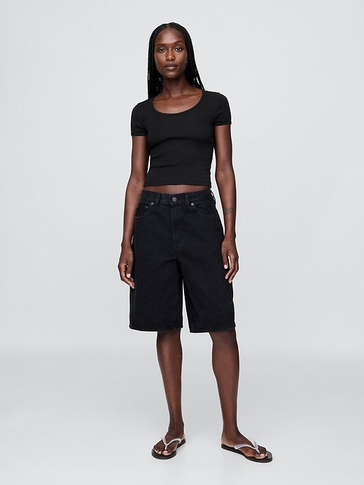 Image number 2 showing, Modern Cropped Cap-Sleeve T-Shirt