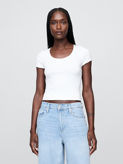 Modern Cropped Cap-Sleeve T-Shirt