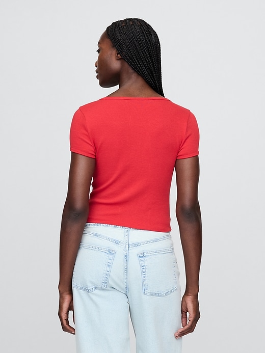 Image number 3 showing, Modern Cropped Cap-Sleeve T-Shirt