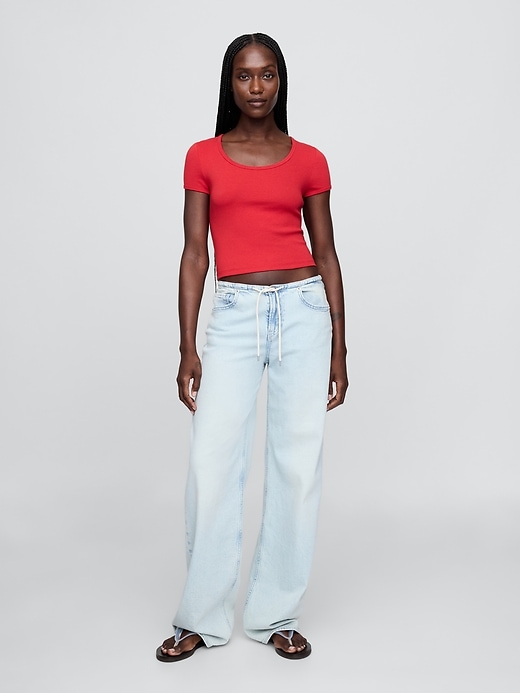 Image number 2 showing, Modern Cropped Cap-Sleeve T-Shirt