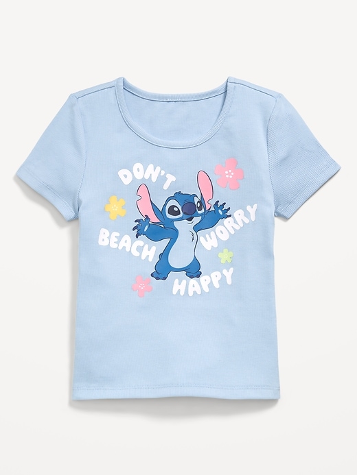 Disney© Stitch Fitted Ribbed Graphic T-Shirt for Girls