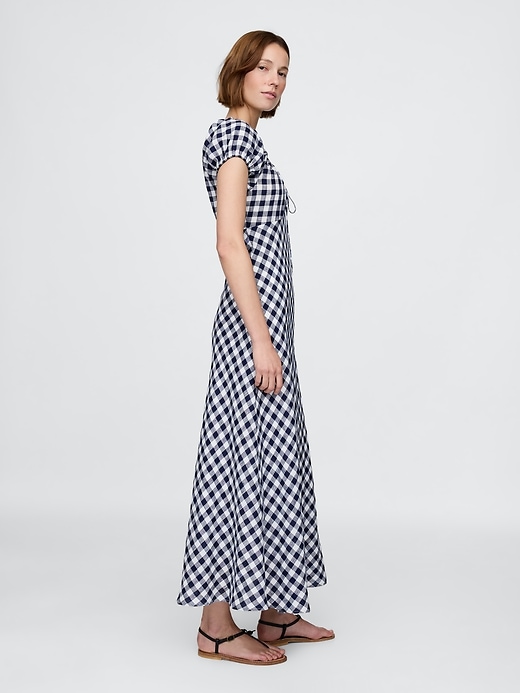 Image number 4 showing, Gap × DÔEN 100% Linen Gingham Midi Dress
