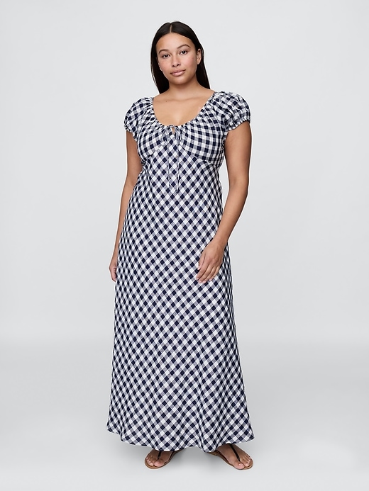 Image number 6 showing, Gap × DÔEN 100% Linen Gingham Midi Dress