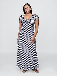 Gap × DÔEN 100% Linen Gingham Maxi Dress