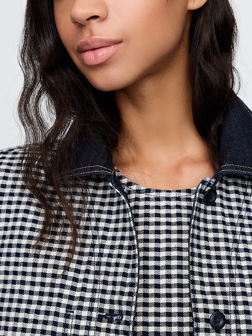 Image number 2 showing, Gap × DÔEN Gingham Denim Jacket