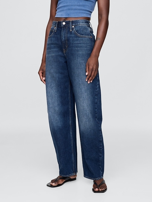 Image number 2 showing, High Rise Barrel Jeans
