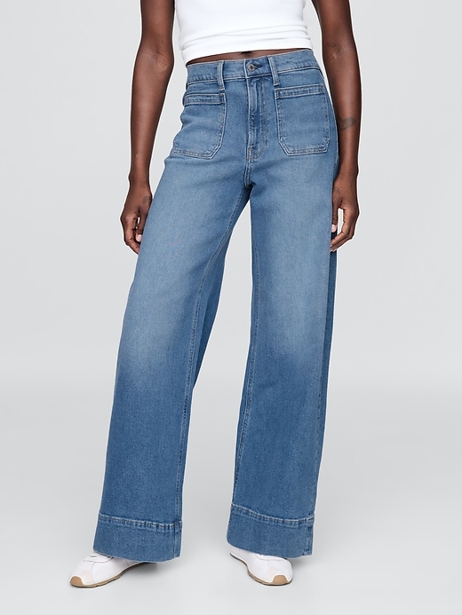 Image number 2 showing, High Rise Stride Wide-Leg Jeans