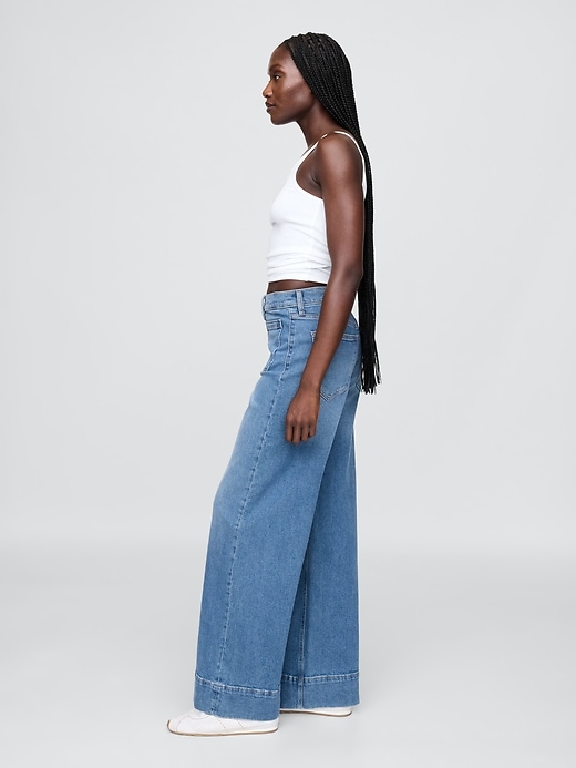 Image number 3 showing, High Rise Stride Wide-Leg Jeans