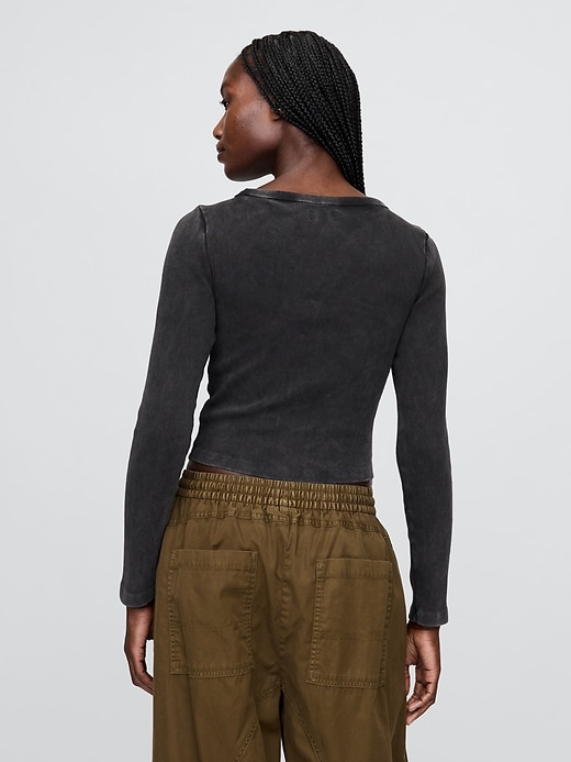 Image number 3 showing, Heavyweight Rib Cropped Boatneck T-Shirt