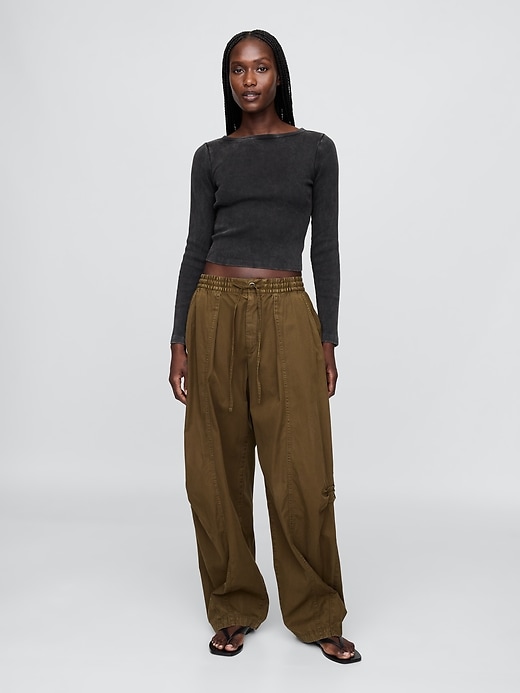 Image number 2 showing, Heavyweight Rib Cropped Boatneck T-Shirt