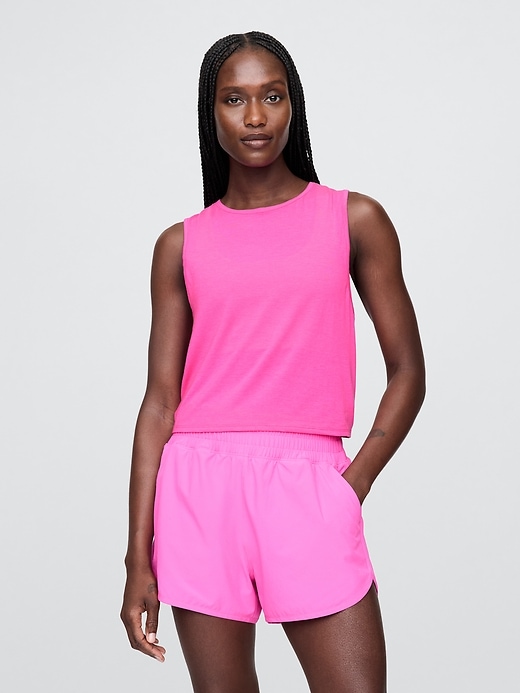 Image number 1 showing, GapFit Breathe Cropped Muscle Tank Top