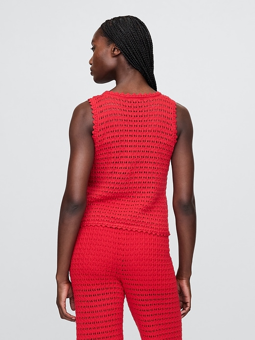 Image number 3 showing, 100% Cotton Crochet Tank Top