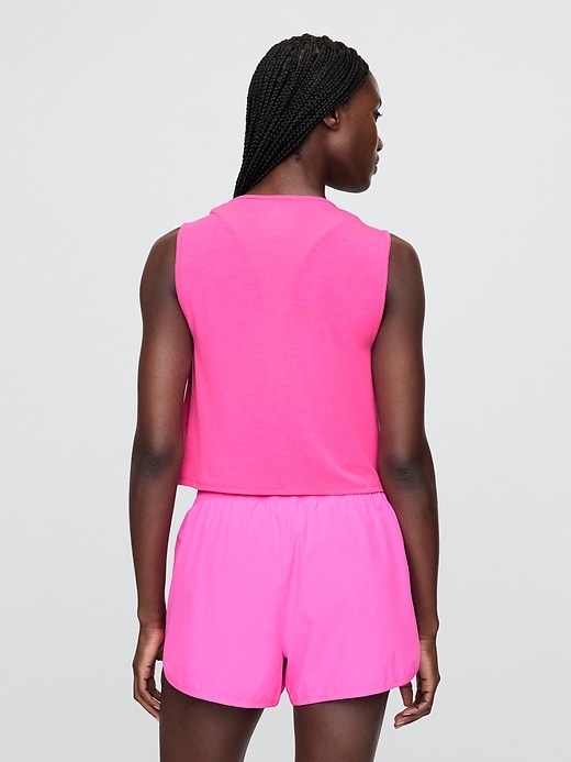 Image number 3 showing, GapFit Breathe Cropped Muscle Tank Top
