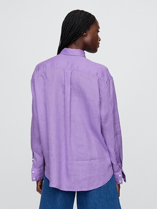 Image number 3 showing, 100% Linen Oversized Shirt