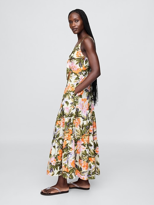 Image number 3 showing, Tie-Front Tiered Maxi Dress
