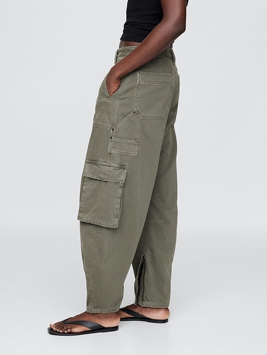 Image number 3 showing, Mid Rise Barrel Cargo Pants