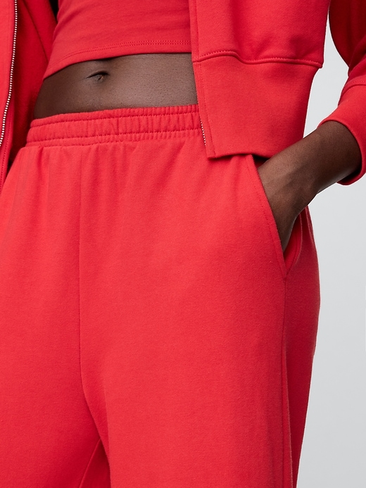 Image number 5 showing, French Terry Wide-Leg Rolled Hem Sweatpants