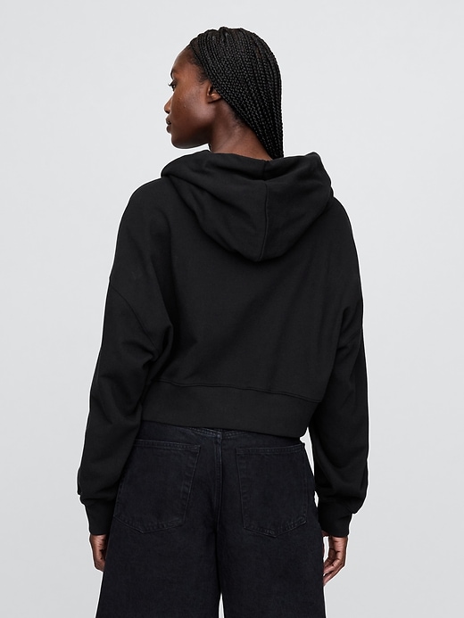 Image number 3 showing, French Terry Cropped Oversized Hoodie