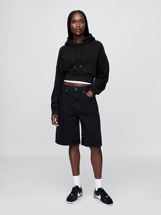 Image number 2 showing, French Terry Cropped Oversized Hoodie