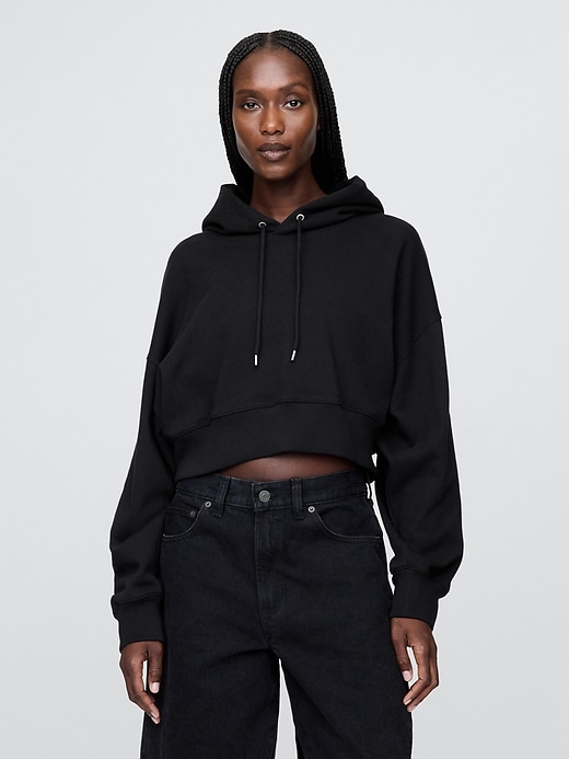 Image number 1 showing, French Terry Cropped Oversized Hoodie