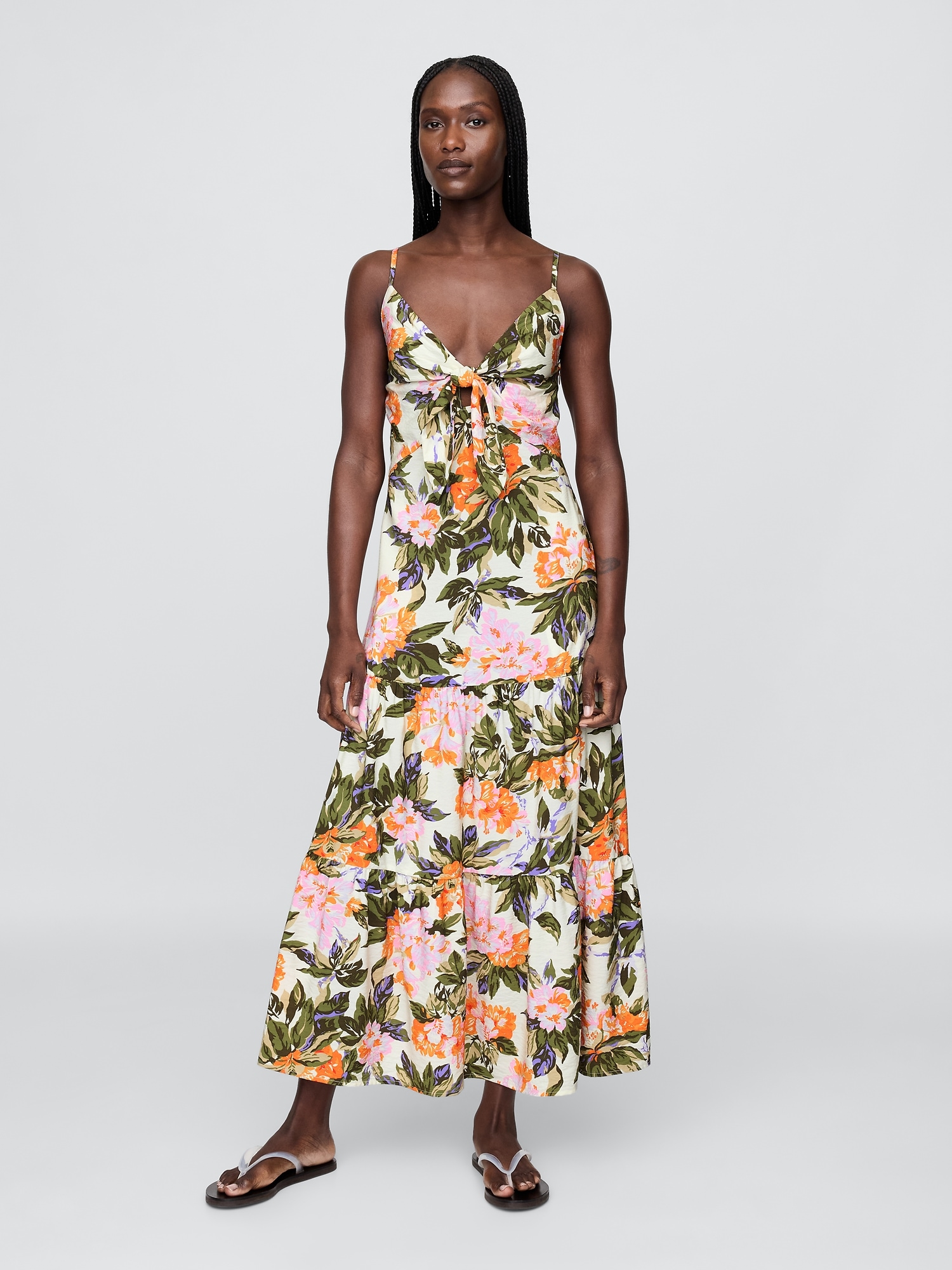 Gap Tie-front Tiered Maxi Dress