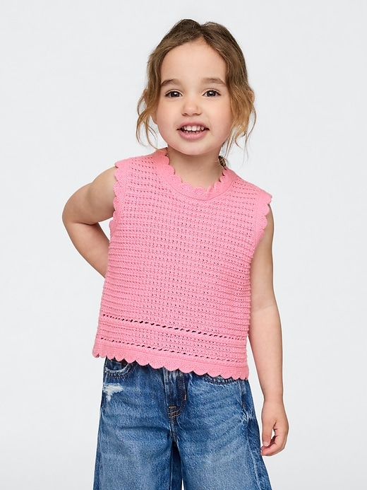 Image number 1 showing, Baby & Toddler Scalloped Crochet Top