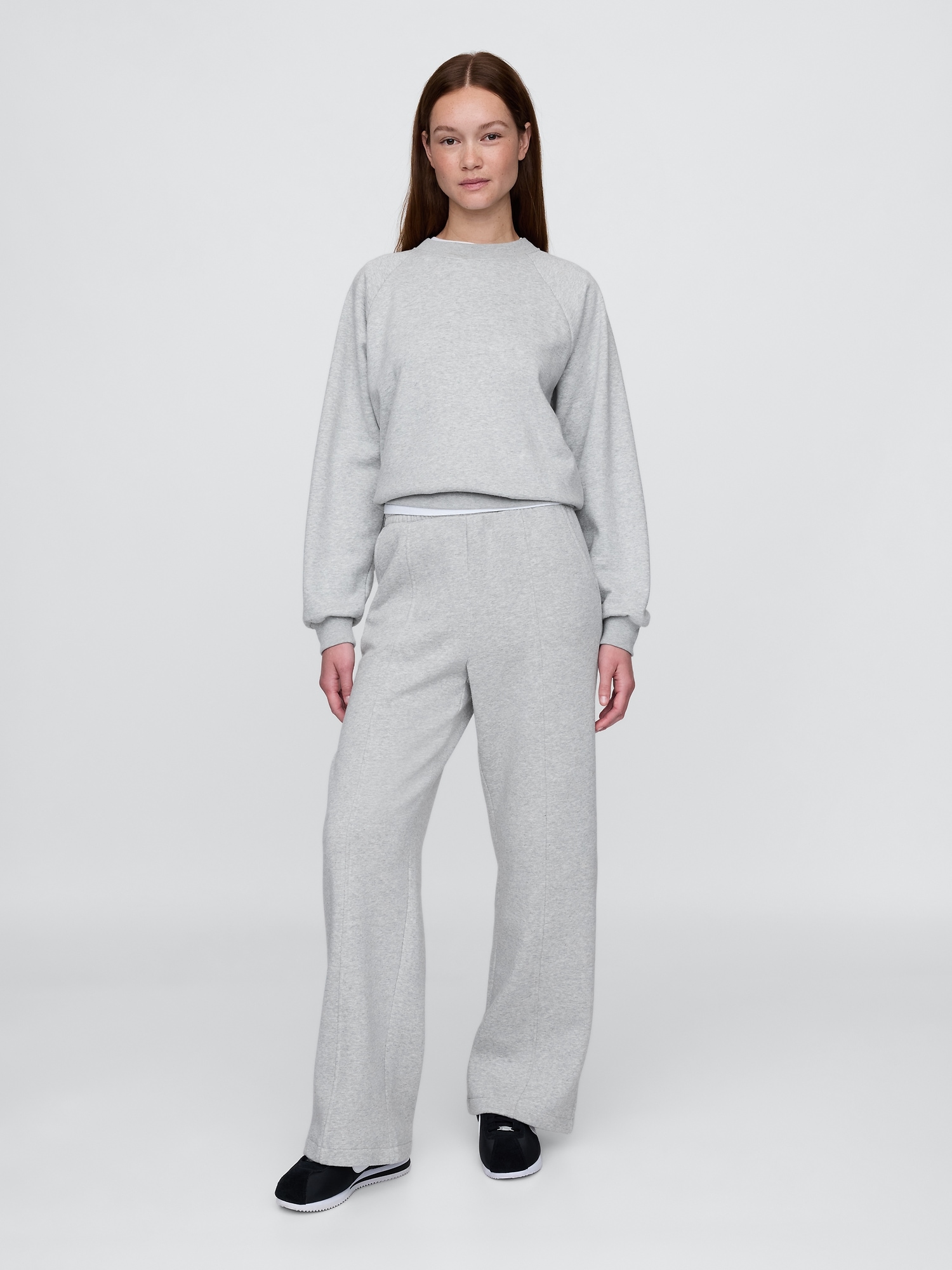 VintageSoft Wide-Leg Sweatpants - Gray