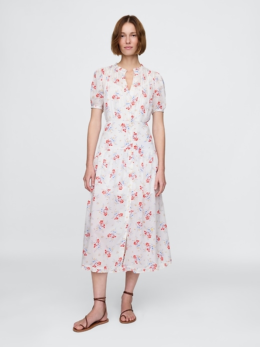 Image number 1 showing, Gap × DÔEN Pintuck Floral Midi Dress