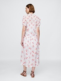 Gap × DÔEN Pintuck Floral Midi Dress