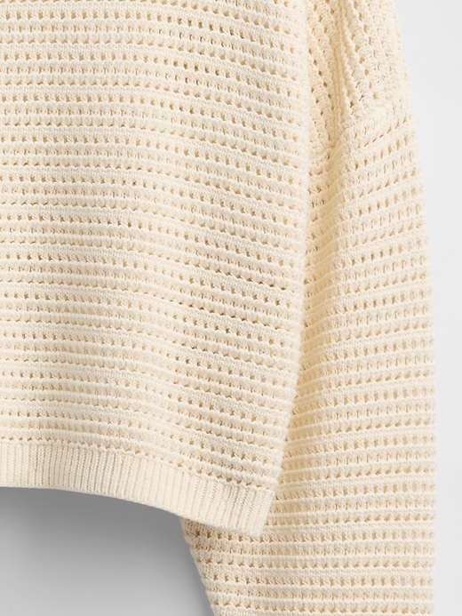 Image number 5 showing, Crochet Cropped Boatneck Sweater