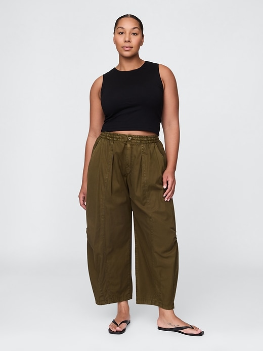 Image number 5 showing, Mid Rise Twill Barrel Pants