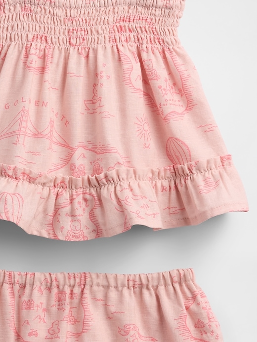 Image number 3 showing, Baby Linen-Cotton Toile Outfit Set