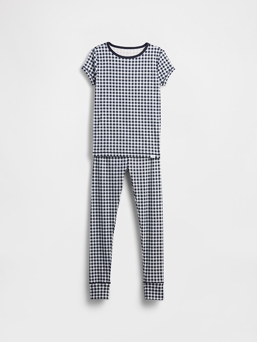 Image number 1 showing, Kids Organic Brushed Cotton Gingham PJ Set