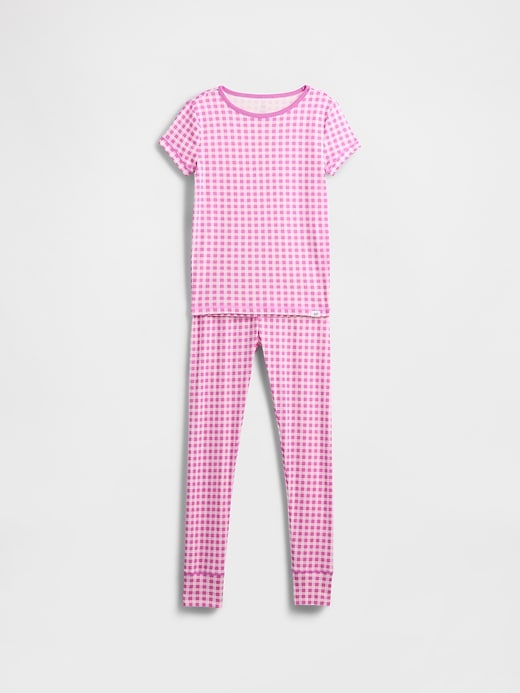 Image number 1 showing, Kids Organic Brushed Cotton Gingham PJ Set