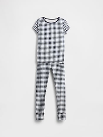 Kids Organic Brushed Cotton Gingham PJ Set