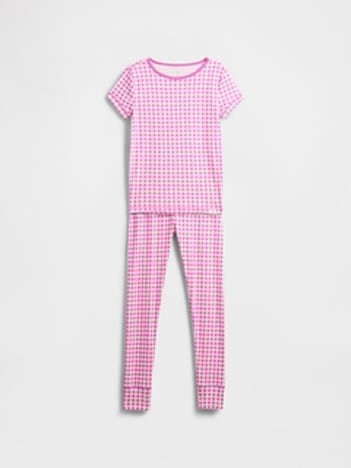 Kids Organic Brushed Cotton Gingham PJ Set