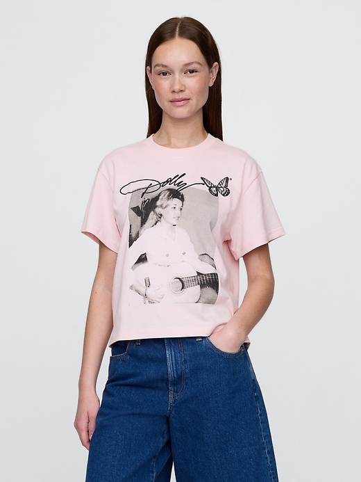 Image number 1 showing, Supima® Cotton Relaxed Dolly Graphic T-Shirt