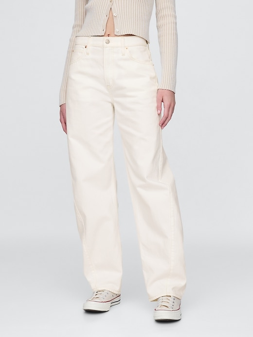 Image number 2 showing, High Rise Barrel Jeans